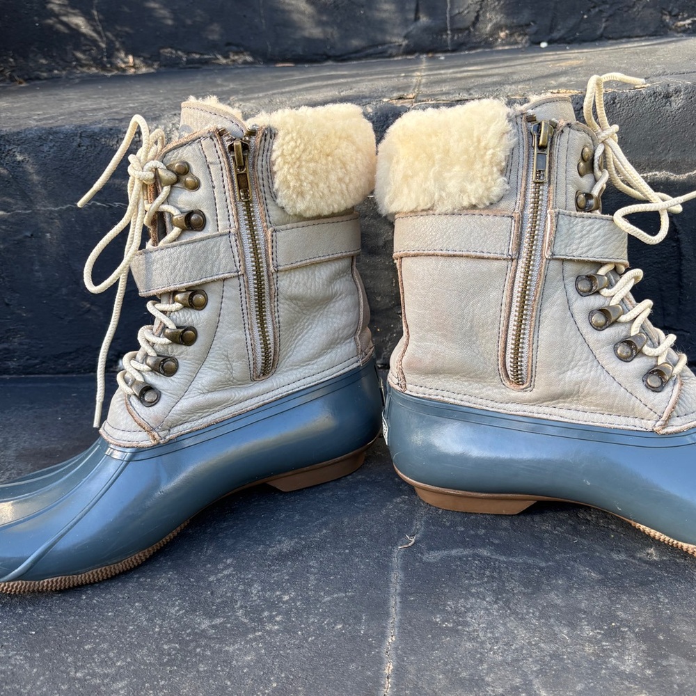 Sperry × J. Crew Shearwater Winter Duck
Boots Gray Blue Size 9 - Picture 3 of 6